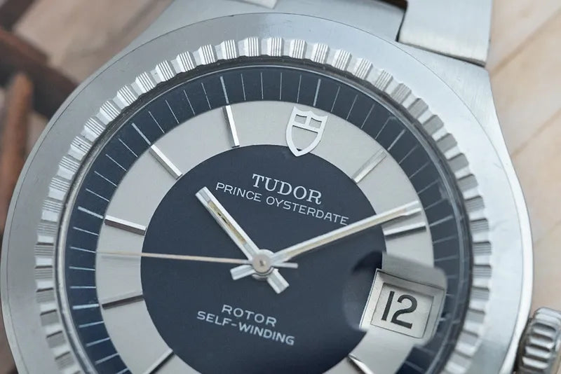 1976 Tudor Prince Date Chrono Time Stainless Steel 9121/0 - Blue Dial and bezel