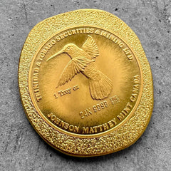 1978 Johnson Matthey 1 oz Trinidad & Tobago Mining .9999 1oz - Humming Bird