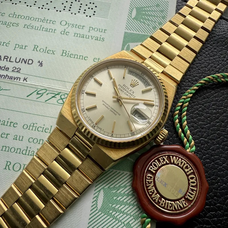 1978 Rolex Oyster Quartz President 19018 Box + Papers - Unpolished