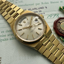 Load image into Gallery viewer, 1978 Rolex Oyster Quartz President 19018 Box + Papers - Unpolished
