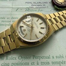 Load image into Gallery viewer, 1978 Rolex Oyster Quartz President 19018 Box + Papers - Unpolished
