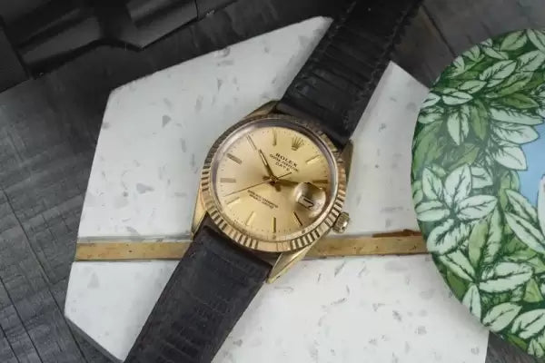 1980 Rolex 15505 Date 18K fluted bezel - Gold Plated case - Unpolished