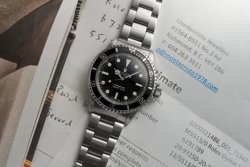 1981 Rolex 5513 Matte Dial Submariner - Rolex Service!