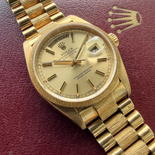 Load image into Gallery viewer, 1981 Rolex President 18k yellow Gold 18078 - Bark Finish- Unpolished Razor sharp
