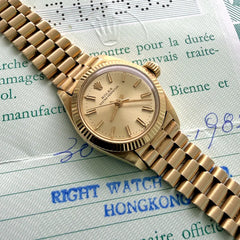 1982 Rolex 26mm Datejust Solid Gold 6719 Box + Papers