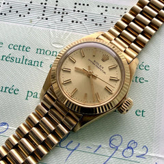 1982 Rolex 26mm Datejust Solid Gold 6719 Box + Papers