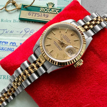 Load image into Gallery viewer, 1982 Rolex 69173 Datejust linen Dial Jubilee Serviced Box + Papers - Unpolished

