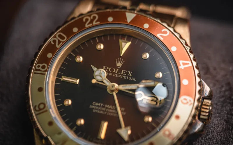 1984 Rolex 16758 Yellow Gold GMT Master Vintage Nipple Dial Rootbeer