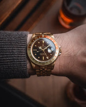 Load image into Gallery viewer, 1984 Rolex 16758 Yellow Gold GMT Master Vintage Nipple Dial Rootbeer
