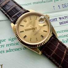 Load image into Gallery viewer, 1984 Rolex 31mm Datejust 18k Gold dial 68278 - Box and Papers
