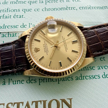Load image into Gallery viewer, 1984 Rolex 31mm Datejust 18k Gold dial 68278 - Box and Papers
