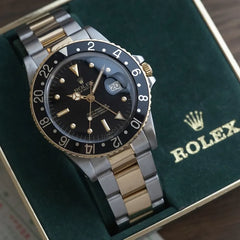 1984 Rolex GMT Master 16753 Two Tone Serviced with box - Nipple Dial