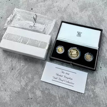 Load image into Gallery viewer, 1984 United Kingdom 3pc Proof Gold 5 Pound, 1, 1/2 Sovereign Set 1.5301 AGW
