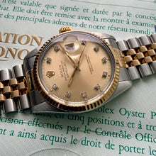 Load image into Gallery viewer, 1985 Rolex 16013 Jubilee Datejust - Box - Factory Diamond Dial - Saudi Papers
