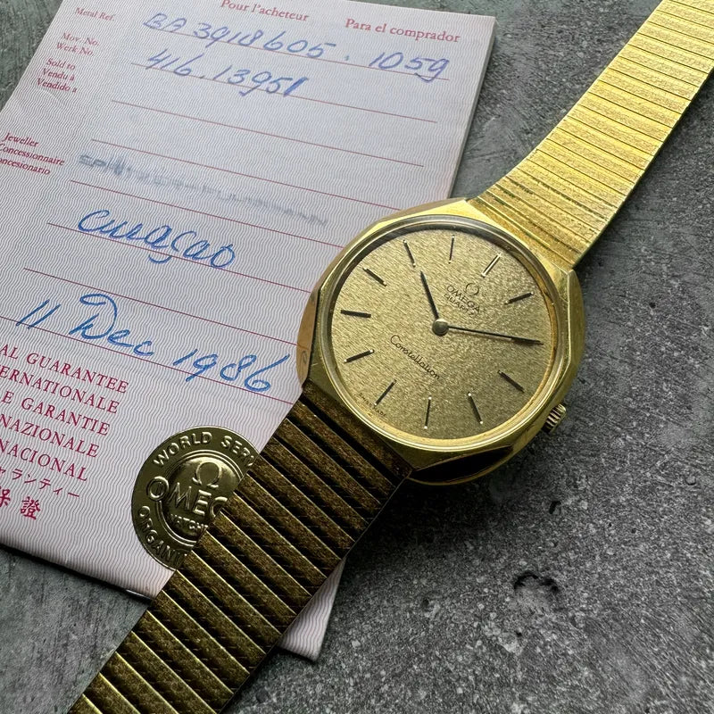 1986 Omega Constellation 18k Solid Yellow Gold BA 391.8605 – 73.25 grams+ Papers