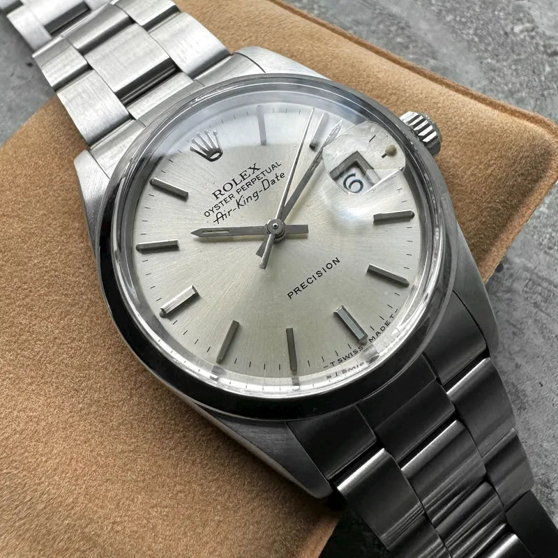 1986 Rolex Air King Date 5700N Silver Dial - Box + Hang Tag