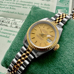 1987 Rolex 69173 Datejust Tapestry Dial Jubilee Serviced Box + Papers