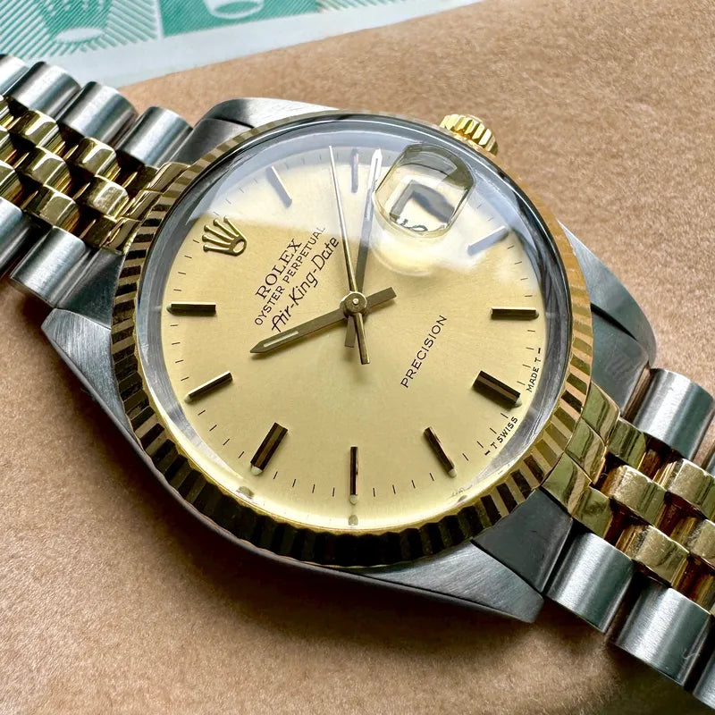 1988 - ROLEX 34mm 57013 Air King Date Jubilee R57013 - Box Papers - Stunning