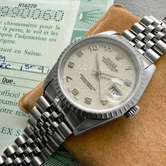 1989 Rolex Datejust Stainless 16220 - Roman Numeral Cream Anniversary Dial