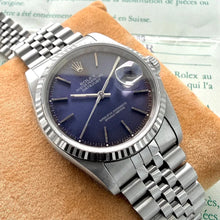 Load image into Gallery viewer, 1989 Rolex Datejust fluted jubilee 16234 &nbsp;Unpolished - Tropical blue purple dial
