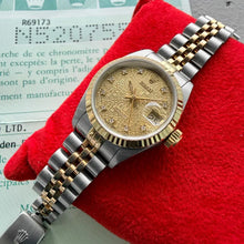Load image into Gallery viewer, 1991 Rolex Datejust Jubilee Diamond Dial 69173 - Jubilee band + Box + Papers
