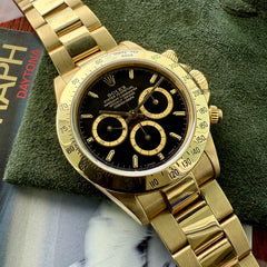 1991 Rolex Daytona 18k Solid Yellow Gold 16528 with Box - Zenith