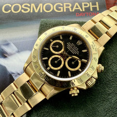 1991 Rolex Daytona 18k Solid Yellow Gold 16528 with Box - Zenith