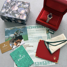 Load image into Gallery viewer, 1993 Rolex Datejust Blue Vignette Dial 69173 - Jubilee band + Box + Papers
