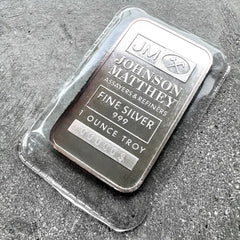1993 Swiss Chalet Johnson Matthey silver bar - Serial 000003
