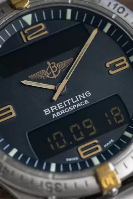 1995 Breitling 40mm Aerospace F65062 Digital + Analog - Box + Papers – Titanium