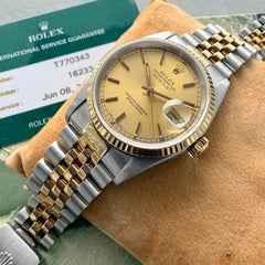 1996 Rolex 16233 Jubilee Datejust - Box - Rolex Serviced Warranty Card