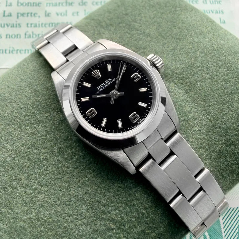 1996 Rolex 67180 - Box Papers -Serviced! Black Dial