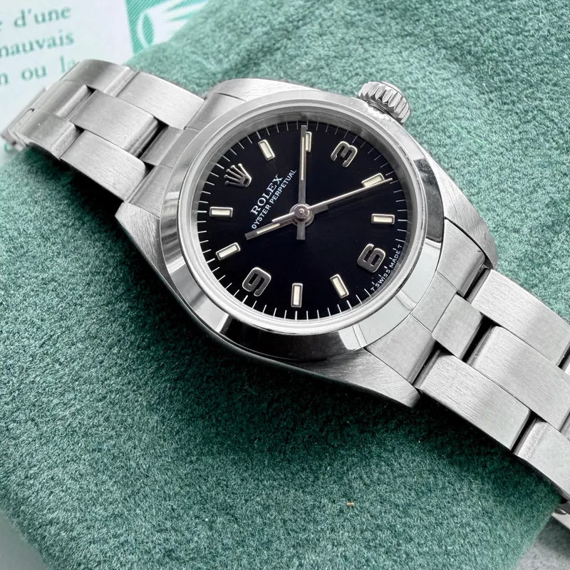 1997 Rolex Date 67180 - Box Papers - Polished and Serviced! Black Dial