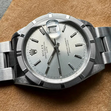 Load image into Gallery viewer, 1998 Rolex Date 15210 Silver Dial - Box Papers + Hang Tag - Engine Turned Bezel
