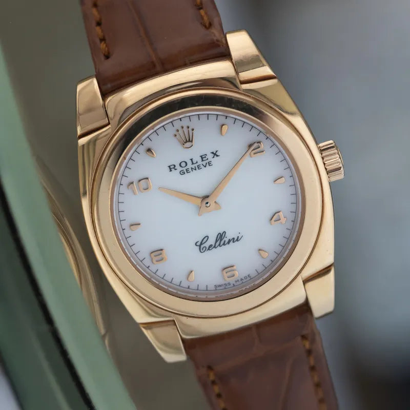 1999 Ladies 26mm Rolex Cellini Cestello 5310 Yellow Gold - Ivory White Dial