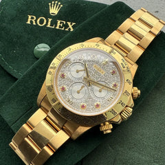1999 Rolex Zenith Daytona 16528 - Factory pave diamond with Ruby markers