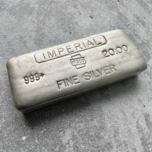 Load image into Gallery viewer, IRSCO Imperial Refining 20 oz .999 Silver Poured Bar – Incredible condition!
