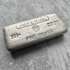 IRSCO Imperial Refining 20 oz .999 Silver Poured Bar – Incredible condition!