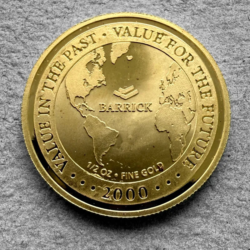 2000 Barrick Gold 1 /2 oz Gold .9999 Fine