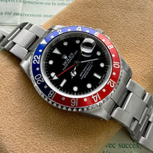 Load image into Gallery viewer, 2001 Rolex 16710 GMT Master II Pepsi - Box + Papers - 2 Bezels
