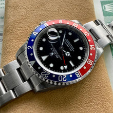 Load image into Gallery viewer, 2001 Rolex 16710 GMT Master II Pepsi - Box + Papers - 2 Bezels
