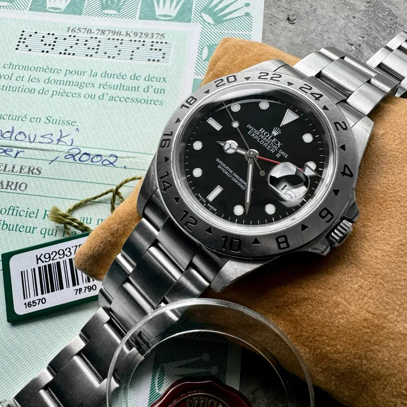 2002 Rolex Explorer II Black Dial 16570 Black Dial – Box and Papers