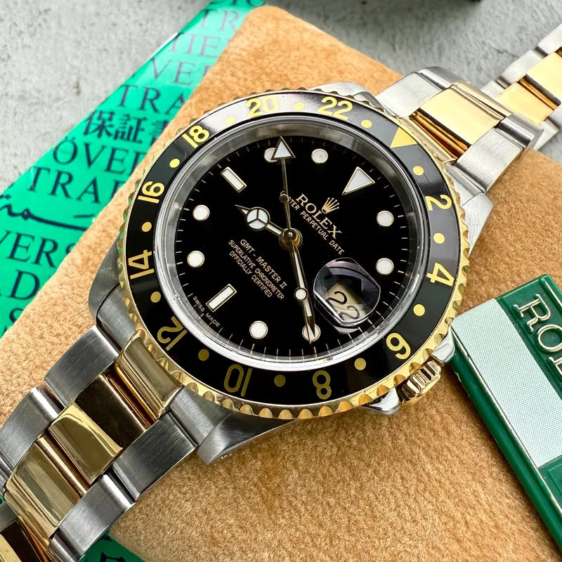 2002 Rolex GMT Master II 16713 Two Tone Serviced Box + Booklets