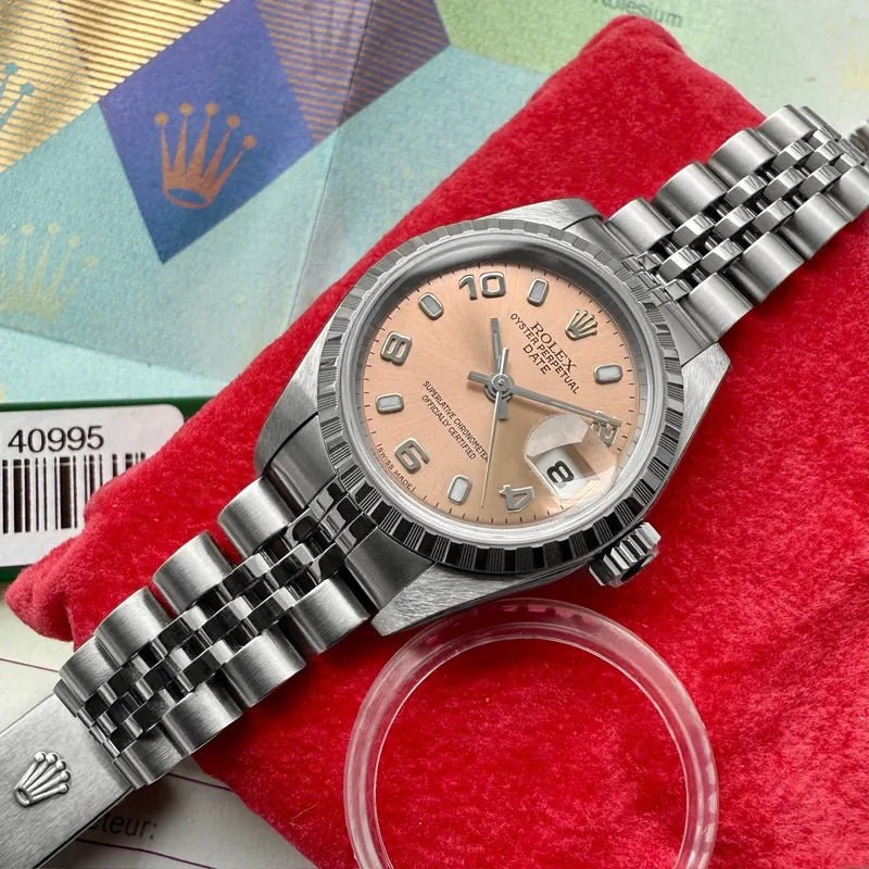 2004 Rolex Datejubilee 79240 Pink Dial - Box Papers - Unpolished + Stickered!