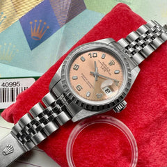 2004 Rolex Datejubilee 79240 Pink Dial - Box Papers - Unpolished + Stickered!