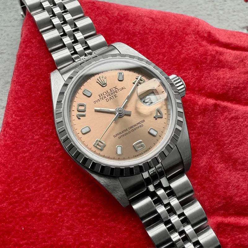 2004 Rolex Datejubilee 79240 Pink Dial - Box Papers - Unpolished + Stickered!