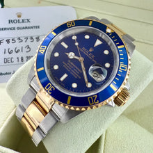 Load image into Gallery viewer, 2005 Rolex Submariner Bluesy 16613 Two Tone 16613LB - 2021 Rolex Service

