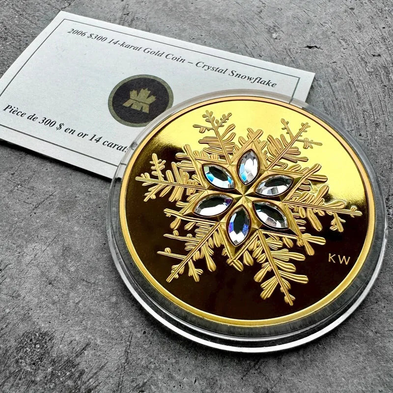 2006 Crystal Snowflake $300 Canada 14KT Gold Coin - Complete Set - Low Mintage