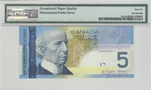 Load image into Gallery viewer, 2006 $5 Canada Note PMG Gem 66 EPQ - Mismatched Prefix Error
