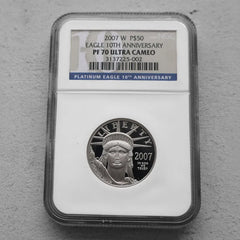 2007 Platinum Eagle 1/2 oz .9995 Fine $50 1/2oz NGC Proof 70